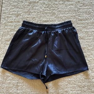Navy Silk Boxer Shorts